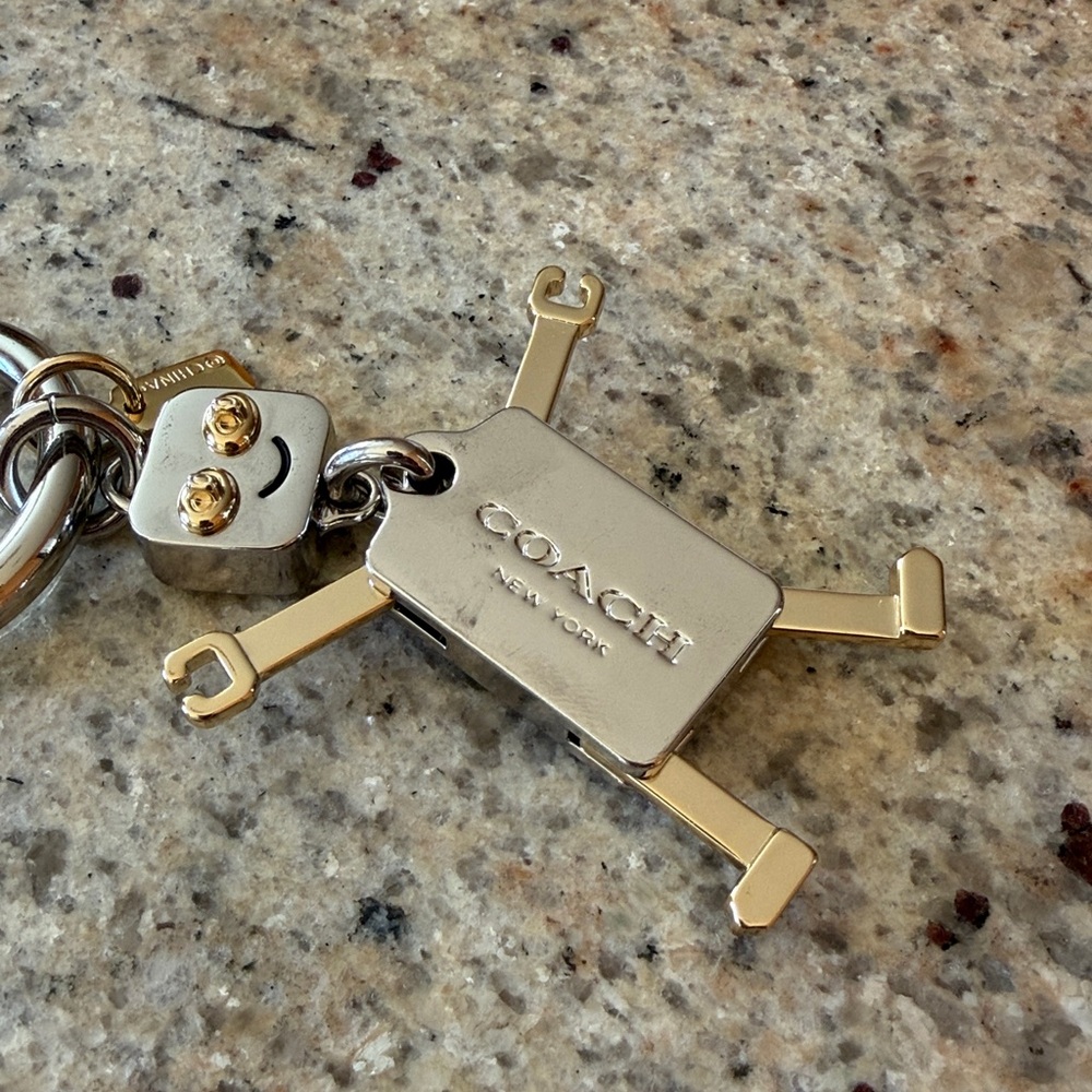 Coach Silver and Gold Robot Keychain - Picture 6 of 9